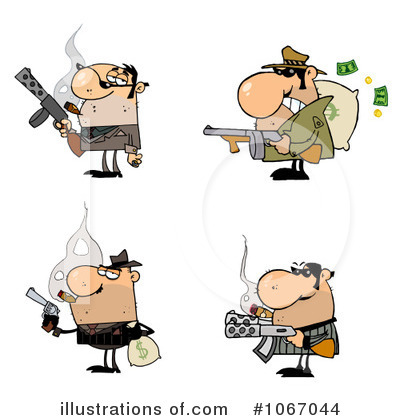 Royalty-Free (RF) Mobster Clipart Illustration by Hit Toon - Stock Sample #1067044