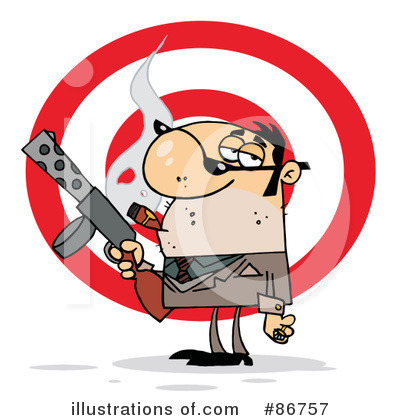 Royalty-Free (RF) Mobster Clipart Illustration by Hit Toon - Stock Sample #86757