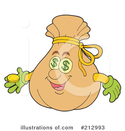 Royalty-Free (RF) Money Sack Clipart Illustration by visekart - Stock Sample #212993