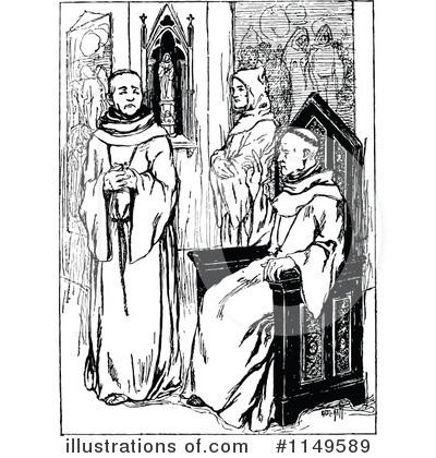 Royalty-Free (RF) Monk Clipart Illustration by Prawny Vintage - Stock Sample #1149589