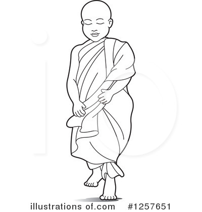 Royalty-Free (RF) Monk Clipart Illustration by Lal Perera - Stock Sample #1257651
