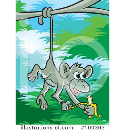 Royalty-Free (RF) Monkey Clipart Illustration by Lal Perera - Stock Sample #100363