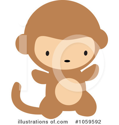 Royalty-Free (RF) Monkey Clipart Illustration by peachidesigns - Stock Sample #1059592