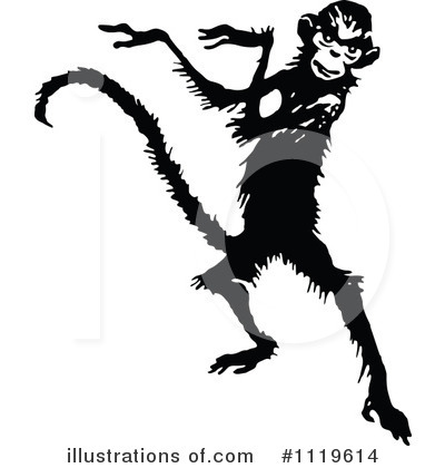 Royalty-Free (RF) Monkey Clipart Illustration by Prawny Vintage - Stock Sample #1119614