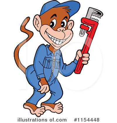 Royalty-Free (RF) Monkey Clipart Illustration by LaffToon - Stock Sample #1154448