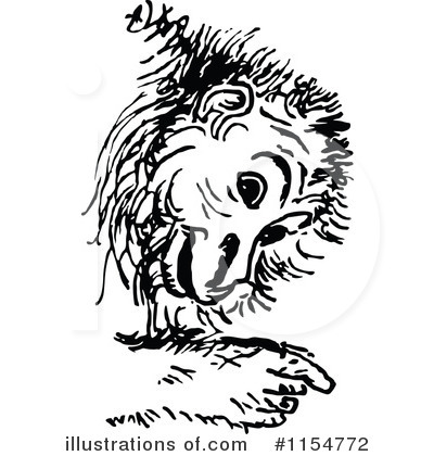 Royalty-Free (RF) Monkey Clipart Illustration by Prawny Vintage - Stock Sample #1154772