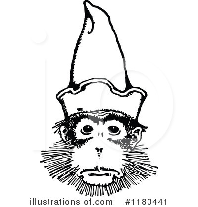 Royalty-Free (RF) Monkey Clipart Illustration by Prawny Vintage - Stock Sample #1180441