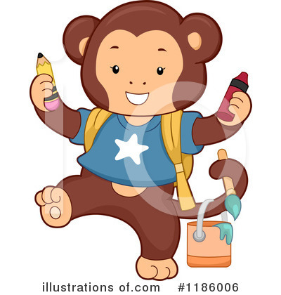 Royalty-Free (RF) Monkey Clipart Illustration by BNP Design Studio - Stock Sample #1186006
