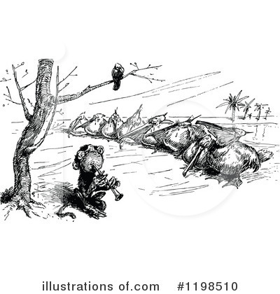 Royalty-Free (RF) Monkey Clipart Illustration by Prawny Vintage - Stock Sample #1198510