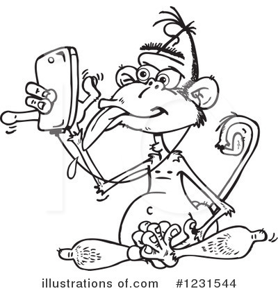 Royalty-Free (RF) Monkey Clipart Illustration by Dennis Holmes Designs - Stock Sample #1231544