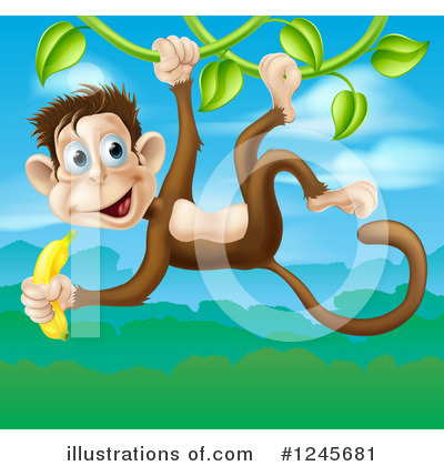 Royalty-Free (RF) Monkey Clipart Illustration by AtStockIllustration - Stock Sample #1245681