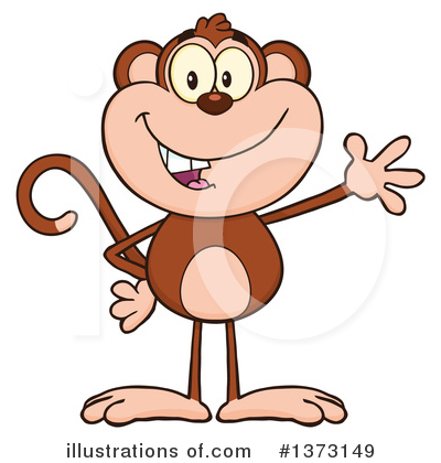 Royalty-Free (RF) Monkey Clipart Illustration by Hit Toon - Stock Sample #1373149