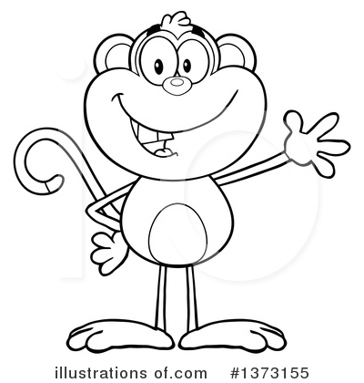 Royalty-Free (RF) Monkey Clipart Illustration by Hit Toon - Stock Sample #1373155