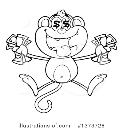 Royalty-Free (RF) Monkey Clipart Illustration by Hit Toon - Stock Sample #1373728