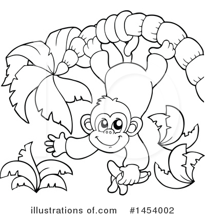 Royalty-Free (RF) Monkey Clipart Illustration by visekart - Stock Sample #1454002