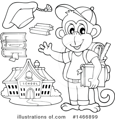 Royalty-Free (RF) Monkey Clipart Illustration by visekart - Stock Sample #1466899