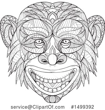 Royalty-Free (RF) Monkey Clipart Illustration by patrimonio - Stock Sample #1499392
