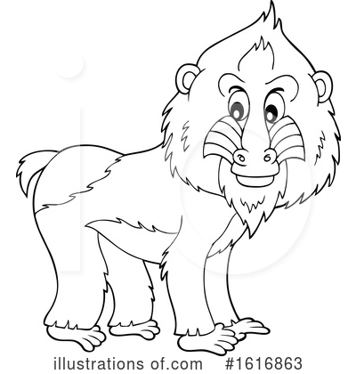 Royalty-Free (RF) Monkey Clipart Illustration by visekart - Stock Sample #1616863