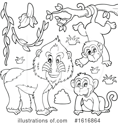 Royalty-Free (RF) Monkey Clipart Illustration by visekart - Stock Sample #1616864