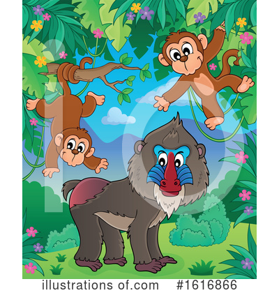Royalty-Free (RF) Monkey Clipart Illustration by visekart - Stock Sample #1616866