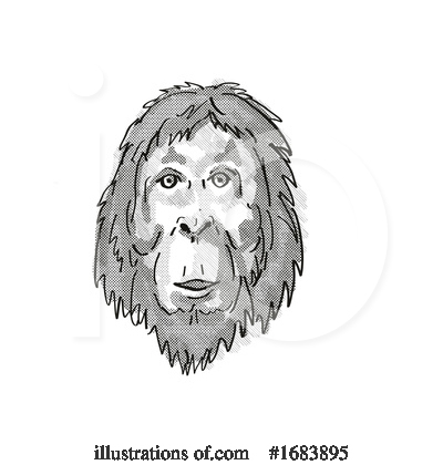 Royalty-Free (RF) Monkey Clipart Illustration by patrimonio - Stock Sample #1683895