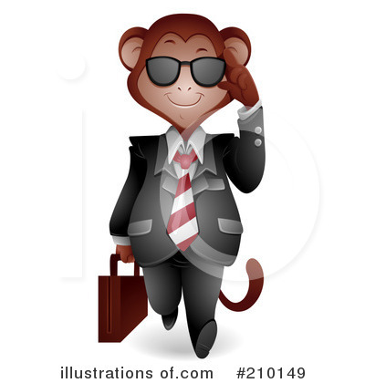Royalty-Free (RF) Monkey Clipart Illustration by BNP Design Studio - Stock Sample #210149