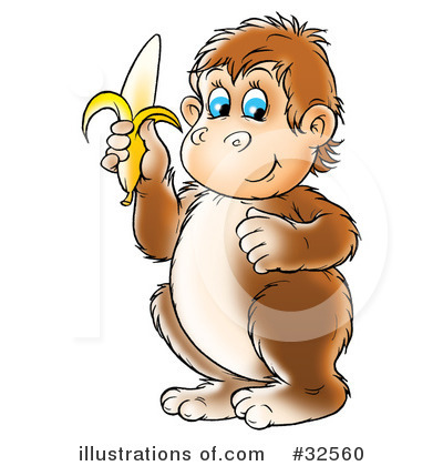 Royalty-Free (RF) Monkey Clipart Illustration by Alex Bannykh - Stock Sample #32560