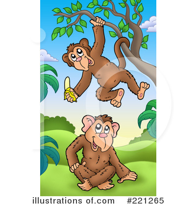 Royalty-Free (RF) Monkeys Clipart Illustration by visekart - Stock Sample #221265