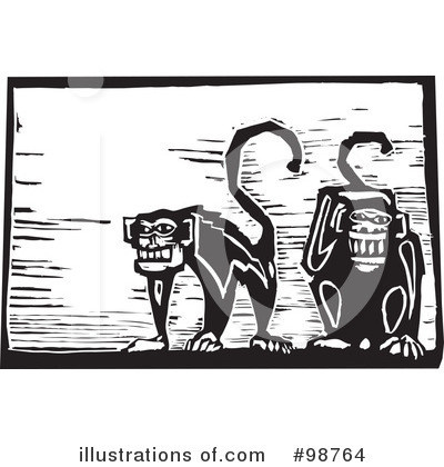 Royalty-Free (RF) Monkeys Clipart Illustration by xunantunich - Stock Sample #98764