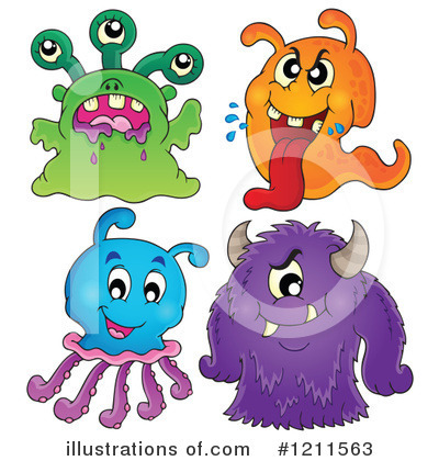 Royalty-Free (RF) Monster Clipart Illustration by visekart - Stock Sample #1211563