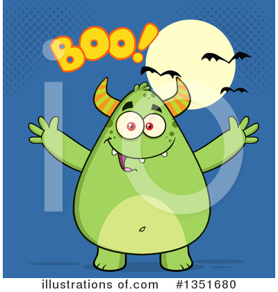 Royalty-Free (RF) Monster Clipart Illustration by Hit Toon - Stock Sample #1351680