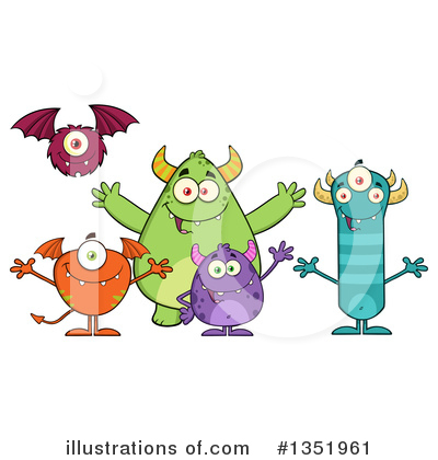 Monsters Clipart #1351961 by Hit Toon