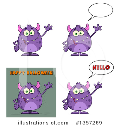 Royalty-Free (RF) Monster Clipart Illustration by Hit Toon - Stock Sample #1357269
