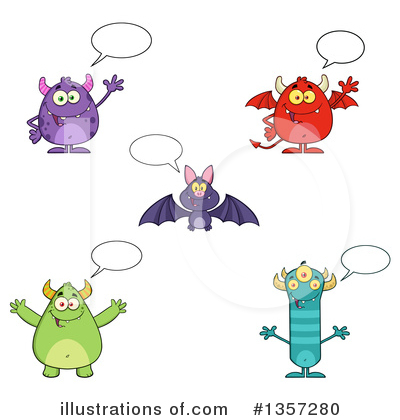 Royalty-Free (RF) Monster Clipart Illustration by Hit Toon - Stock Sample #1357280