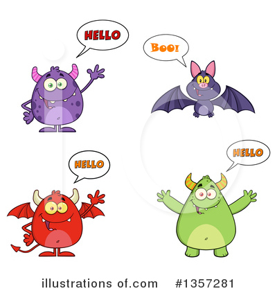 Royalty-Free (RF) Monster Clipart Illustration by Hit Toon - Stock Sample #1357281