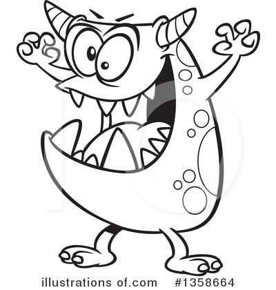 Royalty-Free (RF) Monster Clipart Illustration by toonaday - Stock Sample #1358664