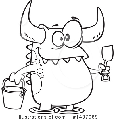Royalty-Free (RF) Monster Clipart Illustration by toonaday - Stock Sample #1407969