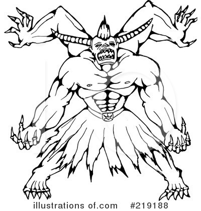 Royalty-Free (RF) Monster Clipart Illustration by patrimonio - Stock Sample #219188