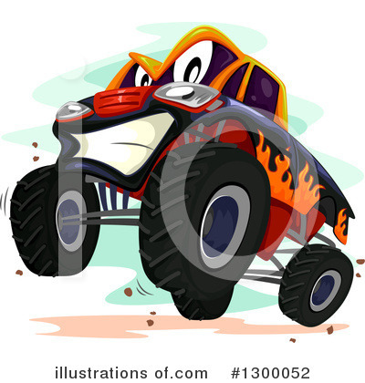 Royalty-Free (RF) Monster Truck Clipart Illustration by BNP Design Studio - Stock Sample #1300052