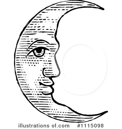Royalty-Free (RF) Moon Clipart Illustration by Prawny Vintage - Stock Sample #1115098