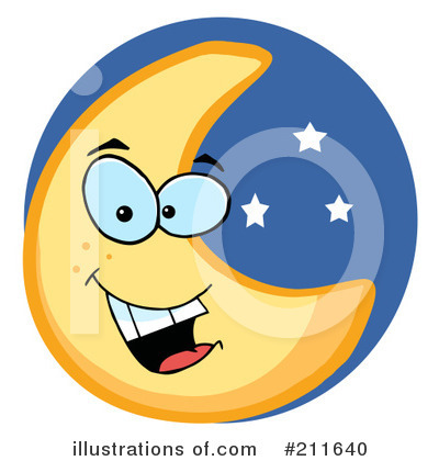 Royalty-Free (RF) Moon Clipart Illustration by Hit Toon - Stock Sample #211640