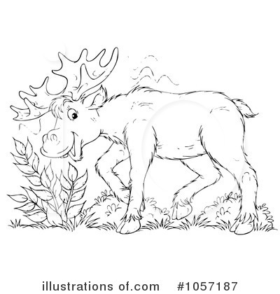 Royalty-Free (RF) Moose Clipart Illustration by Alex Bannykh - Stock Sample #1057187