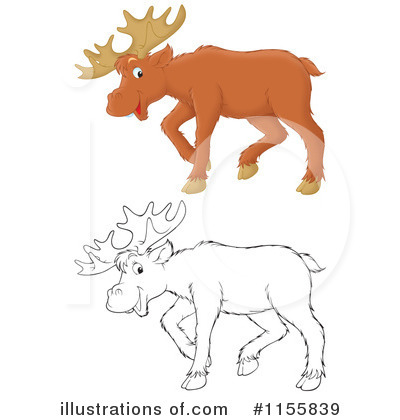 Royalty-Free (RF) Moose Clipart Illustration by Alex Bannykh - Stock Sample #1155839