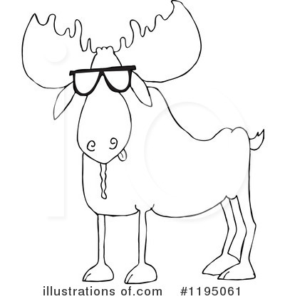 Royalty-Free (RF) Moose Clipart Illustration by djart - Stock Sample #1195061