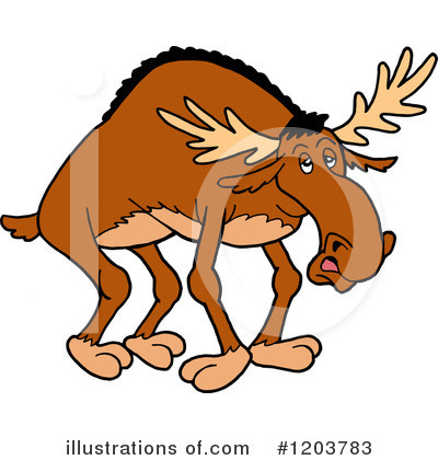 Royalty-Free (RF) Moose Clipart Illustration by LaffToon - Stock Sample #1203783
