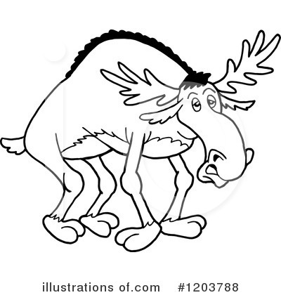 Royalty-Free (RF) Moose Clipart Illustration by LaffToon - Stock Sample #1203788