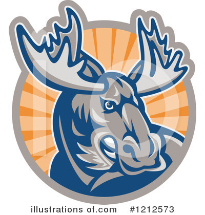 Royalty-Free (RF) Moose Clipart Illustration by patrimonio - Stock Sample #1212573