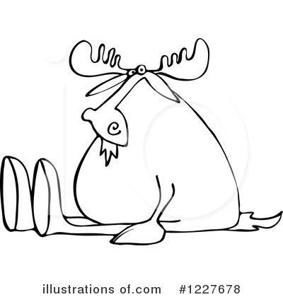 Royalty-Free (RF) Moose Clipart Illustration by djart - Stock Sample #1227678
