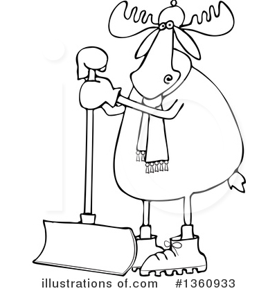 Royalty-Free (RF) Moose Clipart Illustration by djart - Stock Sample #1360933