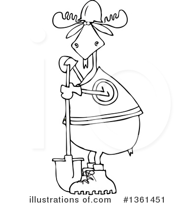 Royalty-Free (RF) Moose Clipart Illustration by djart - Stock Sample #1361451